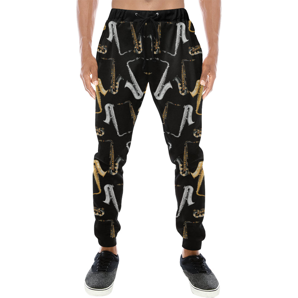 saxophone design pattern Unisex Casual Sweatpants