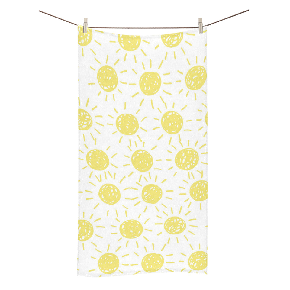 hand drawn sun pattern Bath Towel