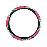 Watercolor paint textured watermelon pieces Car Steering Wheel Cover