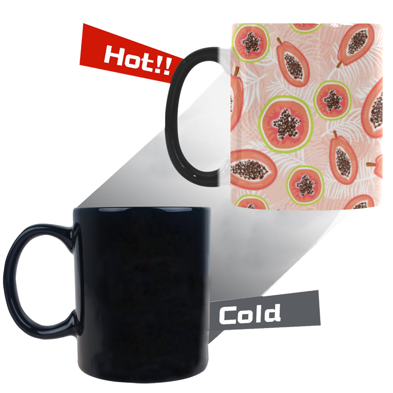 papaya leaves pattern Morphing Mug Heat Changing Mug