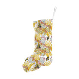 Cool Bee honeycomb leaves pattern Christmas Stocking