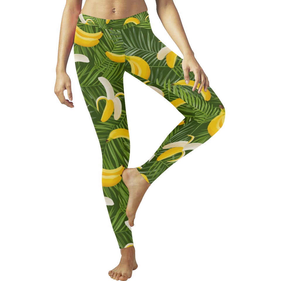 Banana Palm Leaves pattern Women's Legging Fulfilled In US