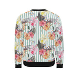 Colorful orchid flower pattern Men's Crew Neck Sweatshirt