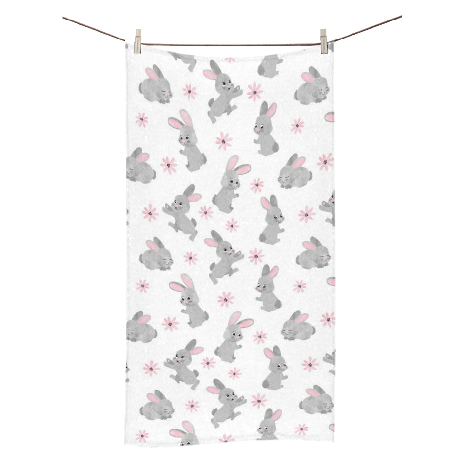 Watercolor cute rabbit pattern Bath Towel