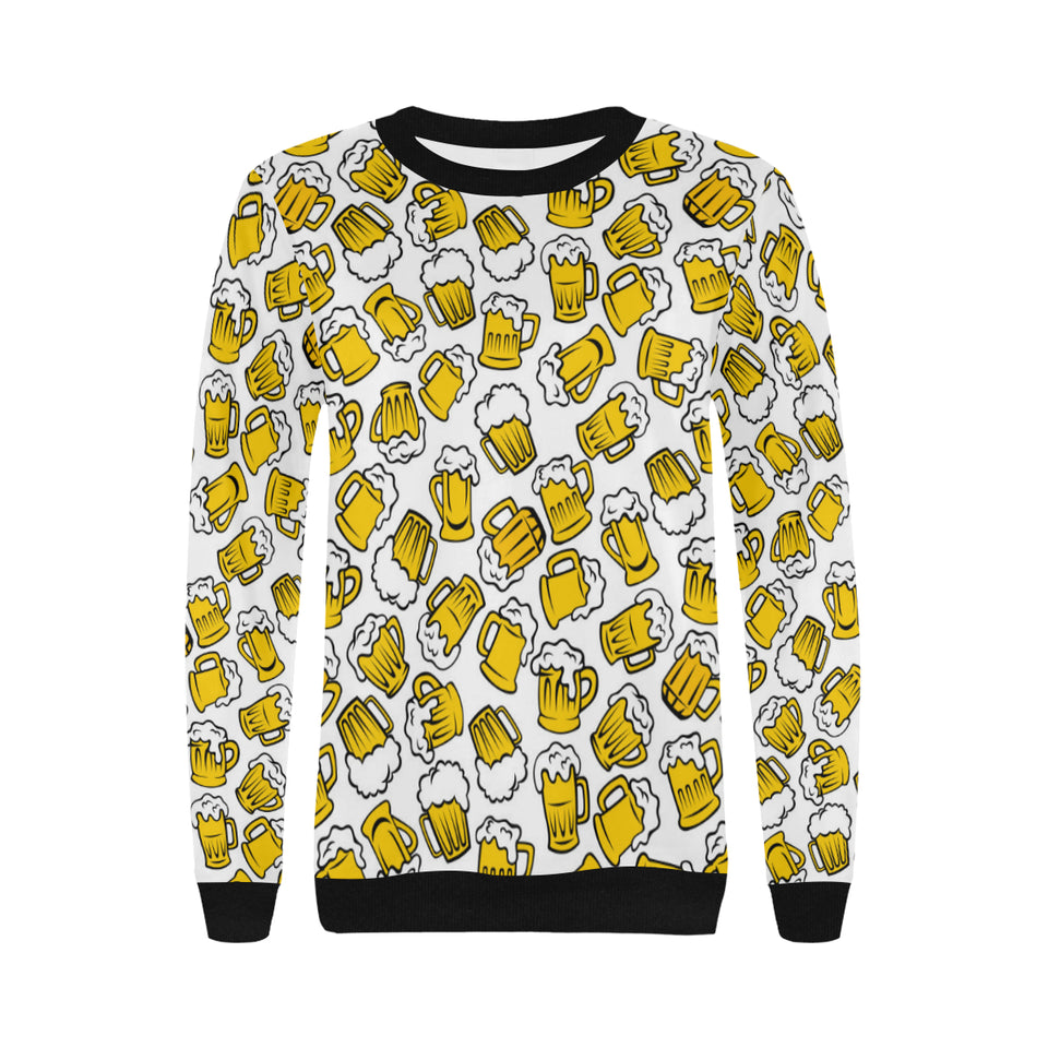 Beer design pattern Women's Crew Neck Sweatshirt