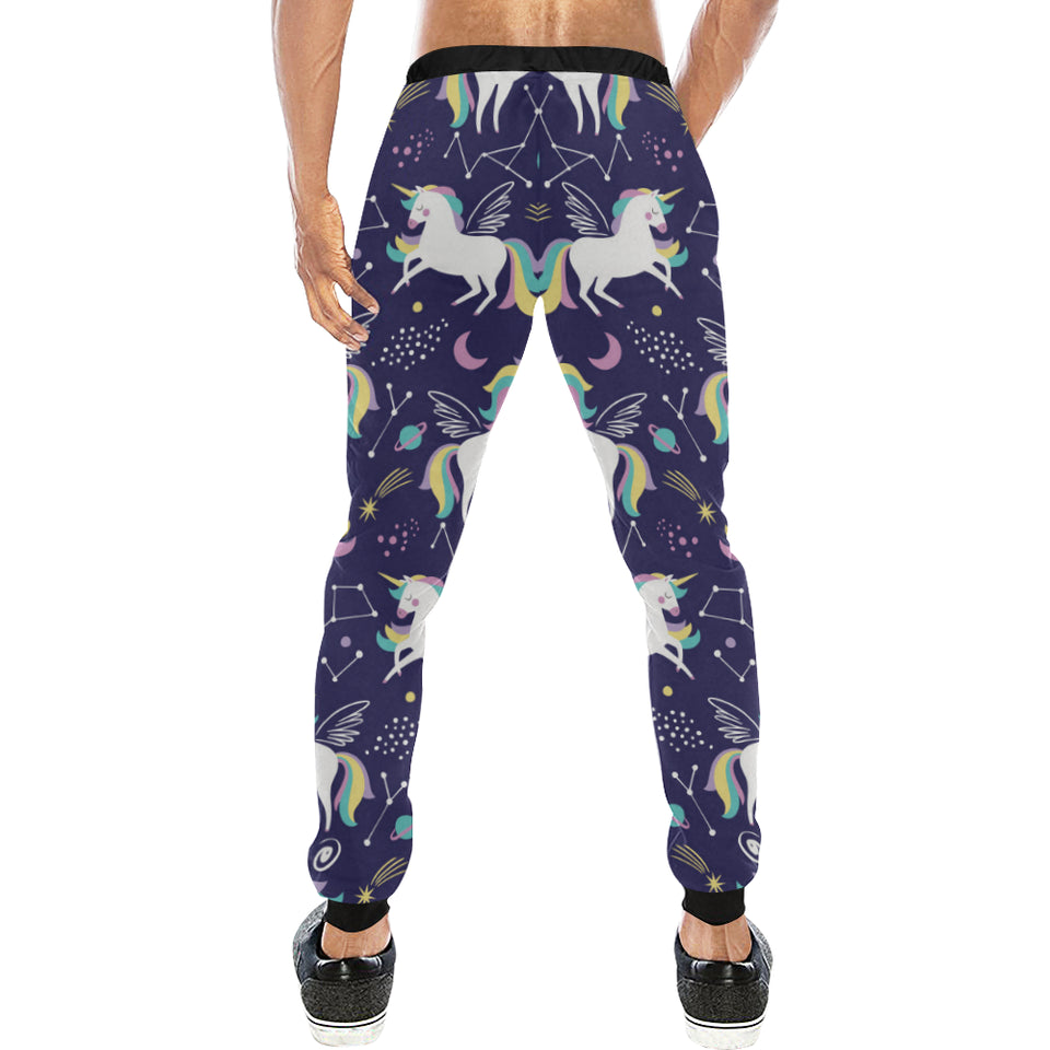 Hand drawn cute unicorn star planet Unisex Casual Sweatpants