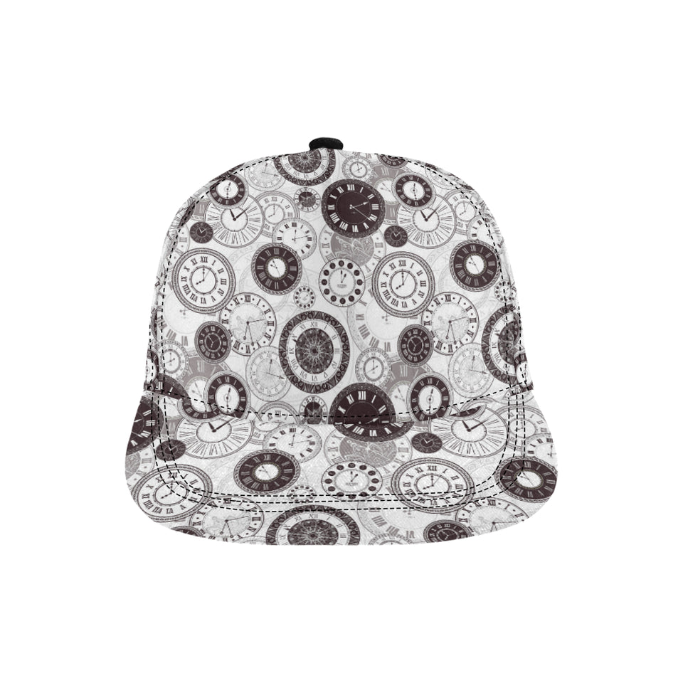 Classic vintage clock pattern All Over Print Snapback Cap