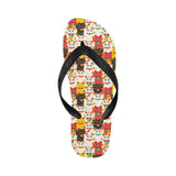 Colorful Maneki neko cat pattern Unisex Flip Flops