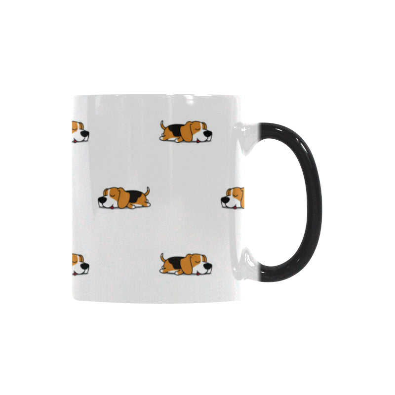 Cute beagle dog sleeping pattern Morphing Mug Heat Changing Mug