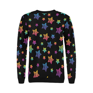 Colorful star pattern Women's Crew Neck Sweatshirt