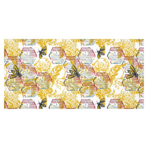 Cool Bee honeycomb leaves pattern Tablecloth