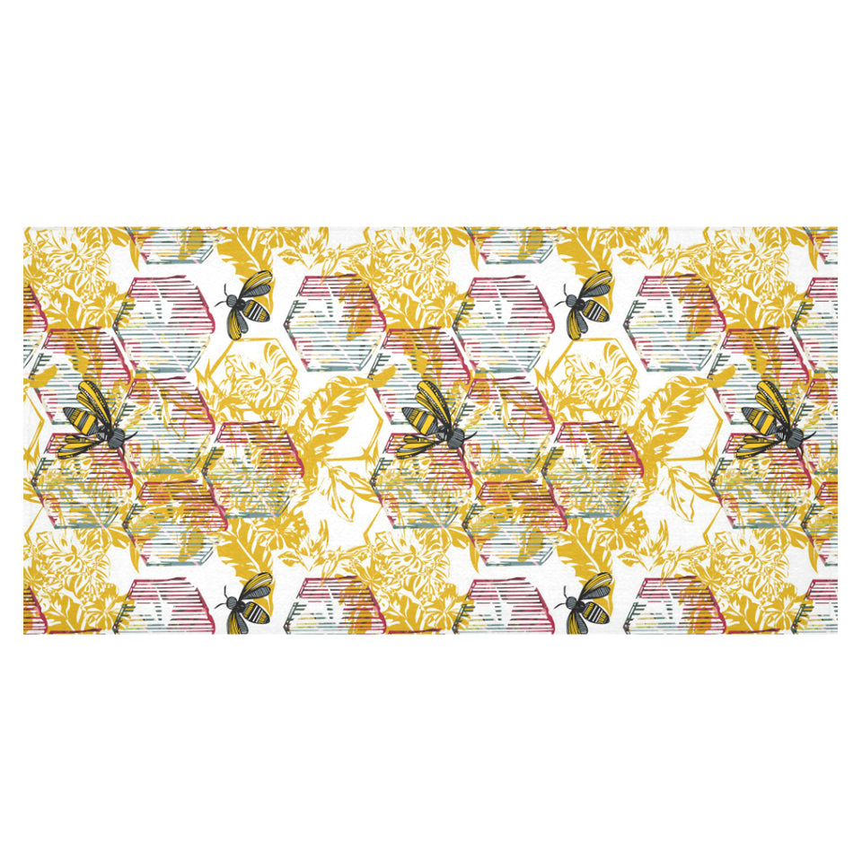 Cool Bee honeycomb leaves pattern Tablecloth