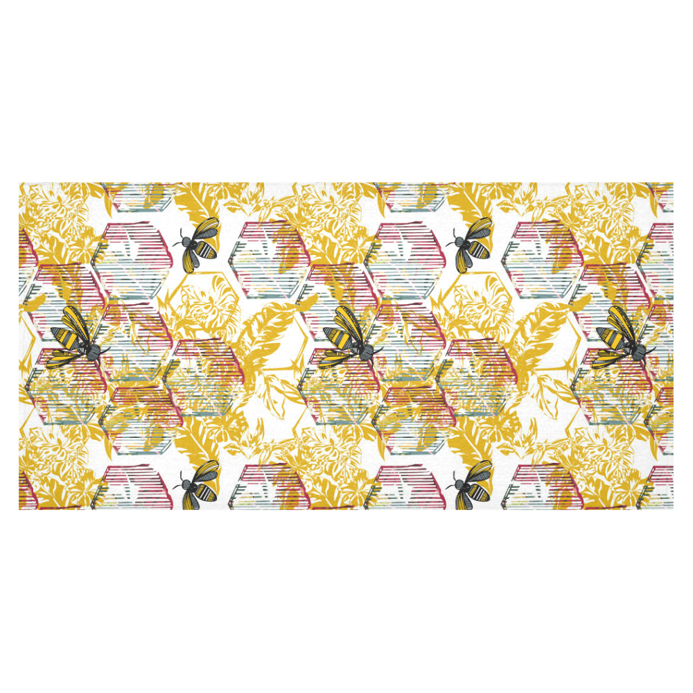 Cool Bee honeycomb leaves pattern Tablecloth