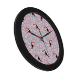 Beautiful toucan flower leaves Elegant Black Wall Clock