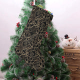luxurious gold lotus waterlily black background Christmas Stocking