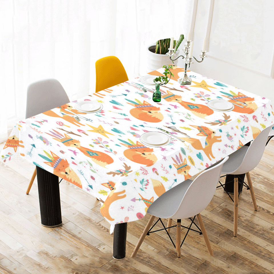 cute tribal fox pattern Tablecloth