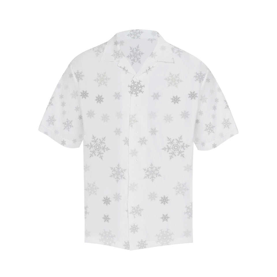 Snowflake pattern white background Men's All Over Print Hawaiian Shirt