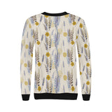 Lavender modern pattern blackground Women's Crew Neck Sweatshirt