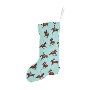 Horses running horses rider pattern Christmas Stocking