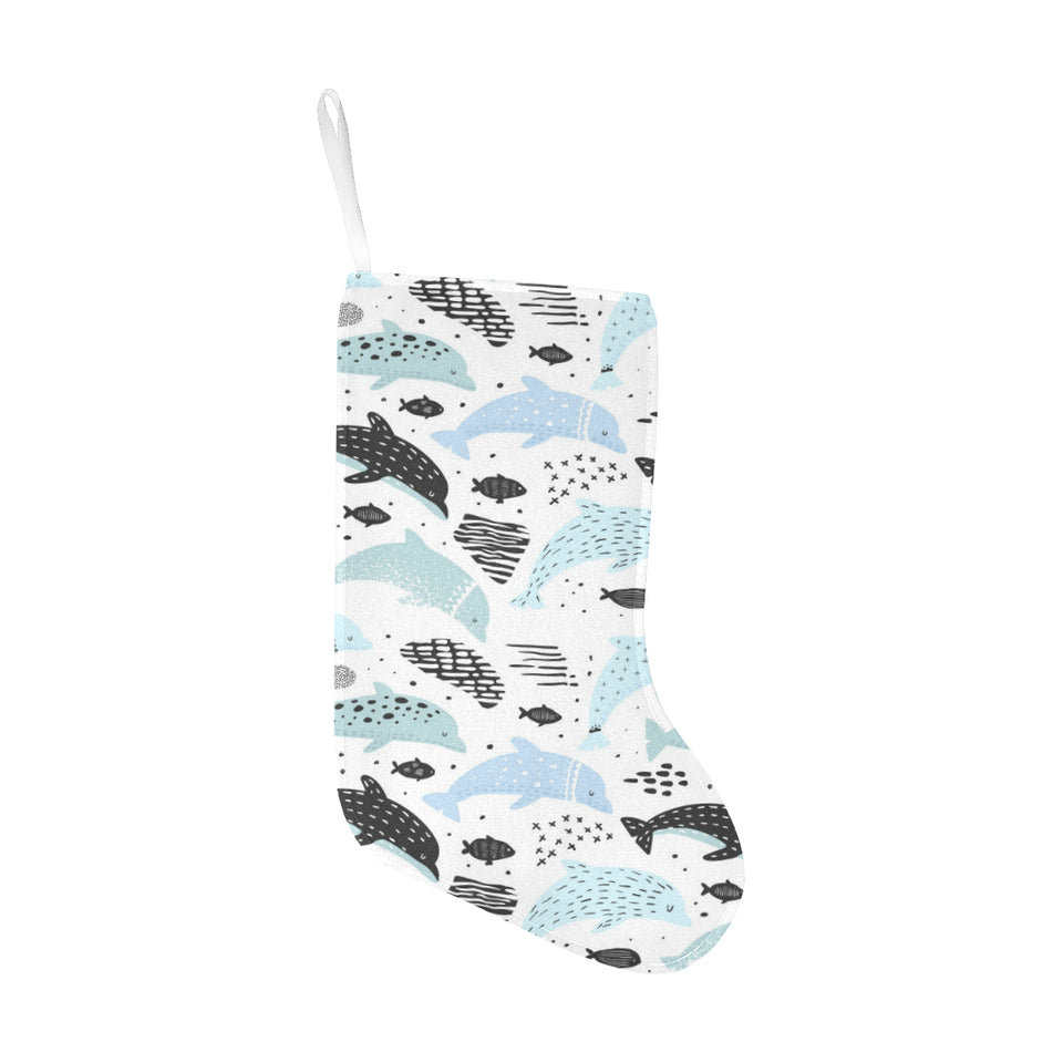 Cute dolphins Childish Style pattern Christmas Stocking
