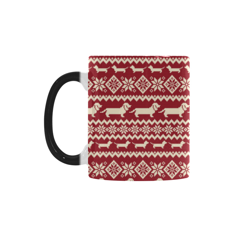 Dachshund Nordic pattern Morphing Mug Heat Changing Mug