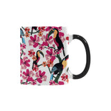 Toucan flower design pattern Morphing Mug Heat Changing Mug