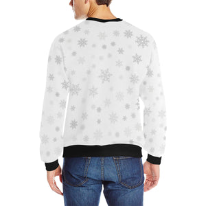 Snowflake pattern white background Men's Crew Neck Sweatshirt