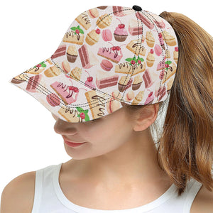 Cake cupcake sweets pattern All Over Print Snapback Cap