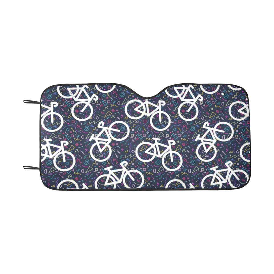Bicycle Pattern Print Design 03 Car Sun Shade