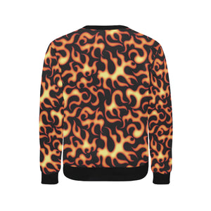Fire flame dark pattern Men's Crew Neck Sweatshirt