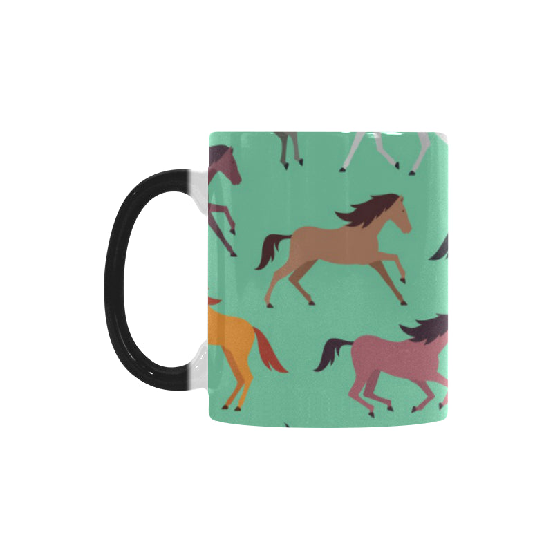 Colorful horses pattern Morphing Mug Heat Changing Mug