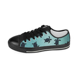 Sea turtle with blue ocean backgroud Kids' Boys' Girls' Low Top Canvas Shoes Black