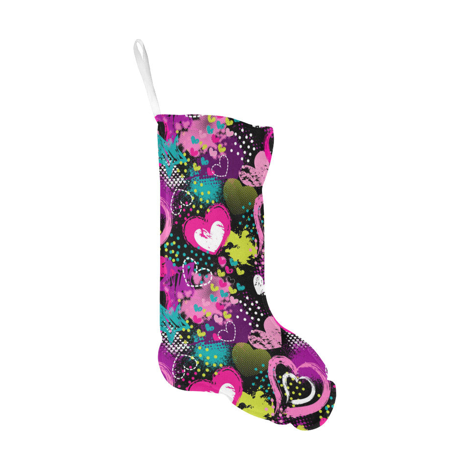 heart dot wave star creative design pattern Christmas Stocking