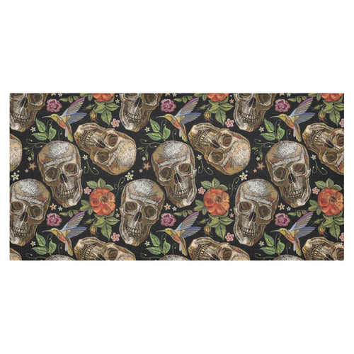 Skull rose humming bird flower pattern Tablecloth