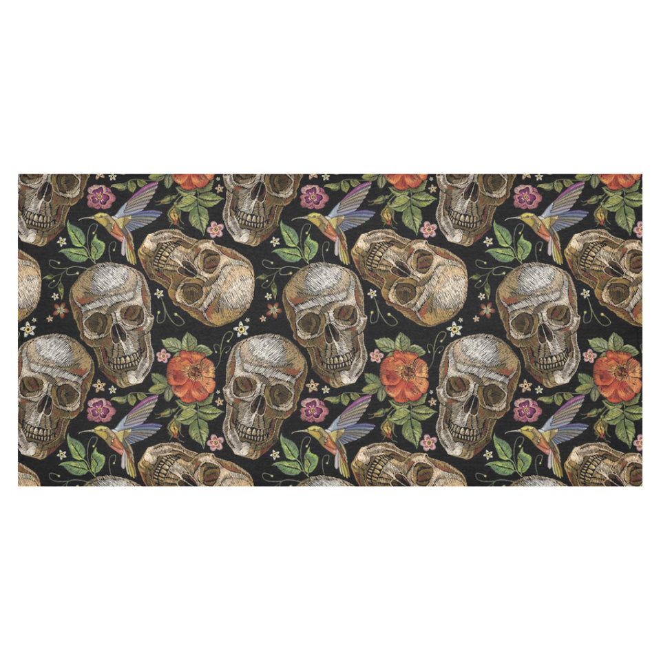 Skull rose humming bird flower pattern Tablecloth