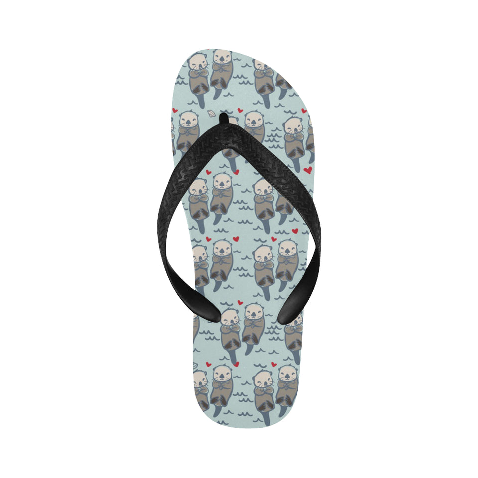 Lovely Sea Otter Pattern Unisex Flip Flops