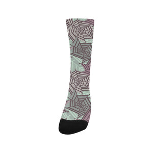 Spider web cobweb design color pattern Crew Socks