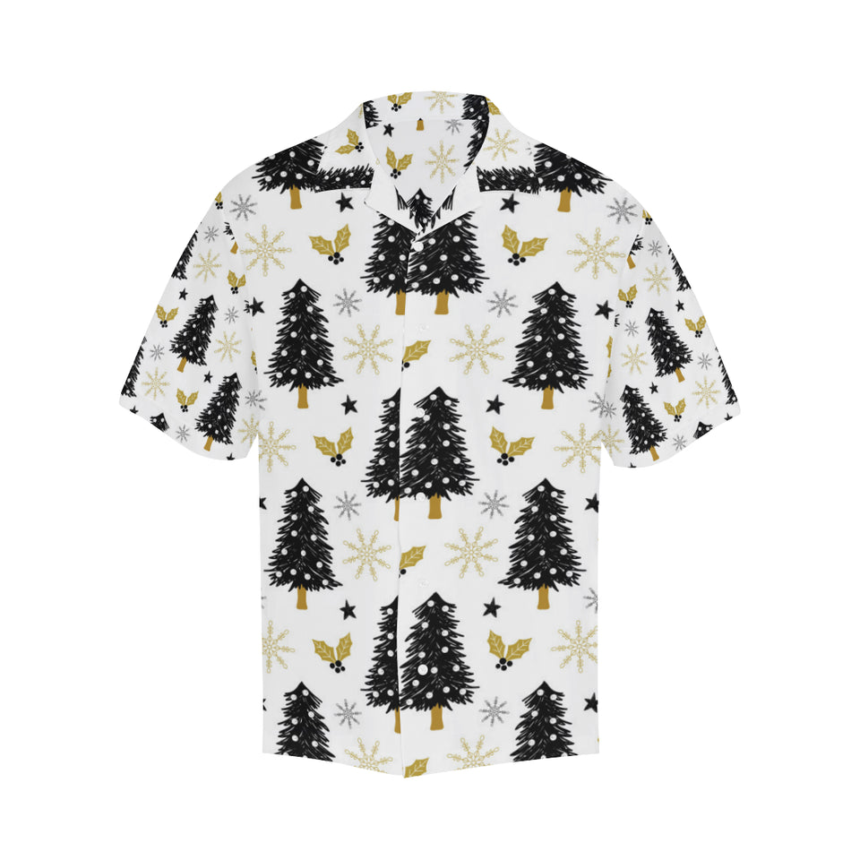 Christmas tree holly snow star pattern Men's All Over Print Hawaiian Shirt