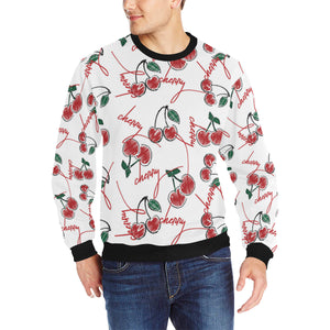 Hand drawn cherry pattern Men's Crew Neck Sweatshirt