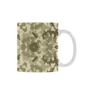 Light Green camouflage pattern Classical White Mug (Fulfilled In US)