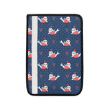 Cute sea lion seal christmas hat candy cane heart Car Seat Belt Cover