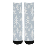 Christmas tree winter forest pattern Crew Socks