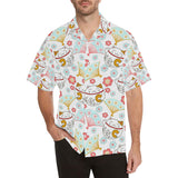Maneki neko cat fan sakura Men's All Over Print Hawaiian Shirt