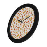 peanuts pattern Elegant Black Wall Clock