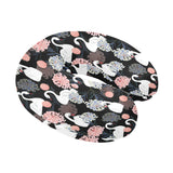white swan blooming flower pattern U-Shaped Travel Neck Pillow