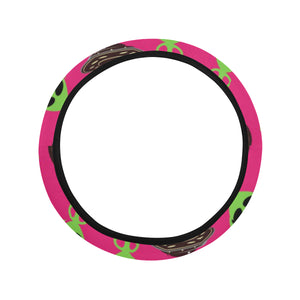 Alien Pattern Print Design 03 Car Steering Wheel Cover