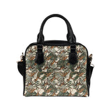 Monkey tropical leaves background Shoulder Handbag