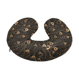Gold peacock feather pattern U-Shaped Travel Neck Pillow
