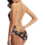 Red snake skull pattern Women's One-Piece Swimsuit
