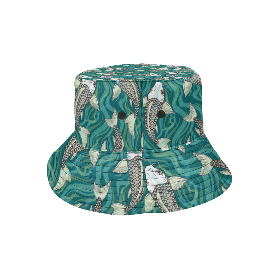 Koi Fish Carp Fish lotus pattern Unisex Bucket Hat